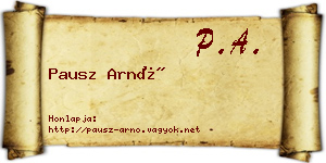 Pausz Arnó névjegykártya